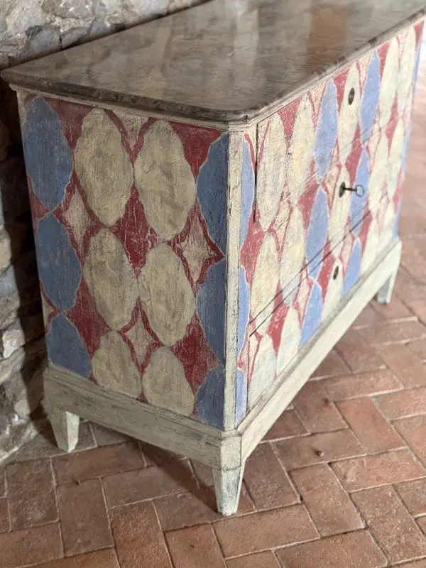 19th century napoleon III chest of drawers enhanced with pretty colorful patterns - immagine 3