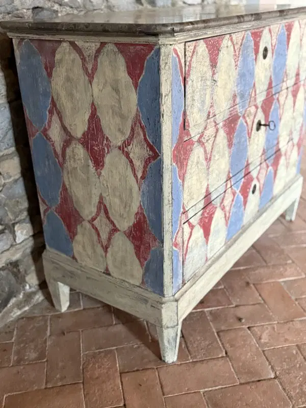 19th century napoleon III chest of drawers enhanced with pretty colorful patterns - immagine 4