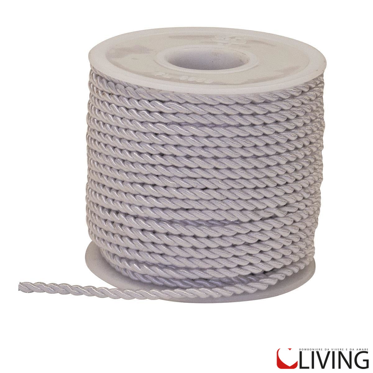 Cordoncino 2 capi da 3 mm 25 metri colori bianco avorio rosa celeste e rosso - immagine 5