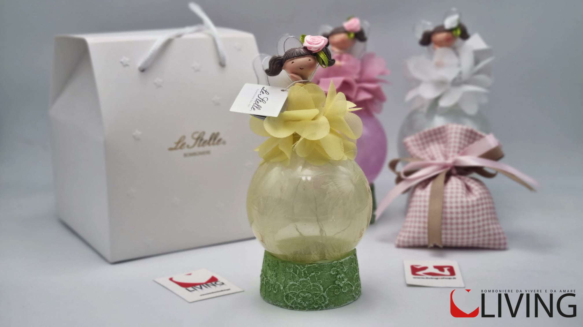Bomboniera fatine colorate con luce a led - immagine 4